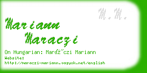 mariann maraczi business card